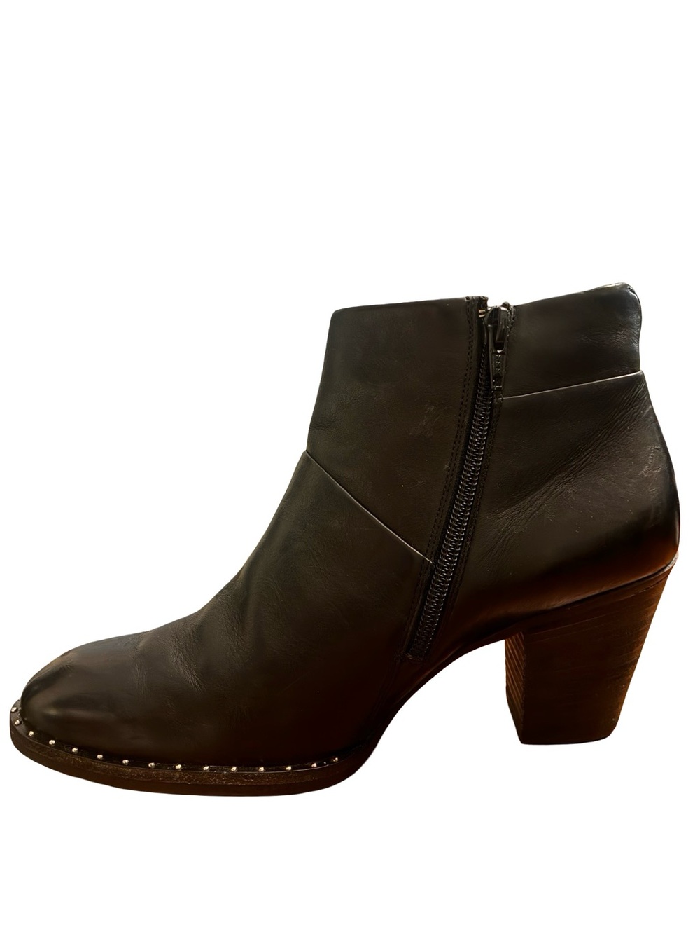 PAUL GREEN Stella Stud Black Leather Ankle Booties, Size UK 5/US 7.5